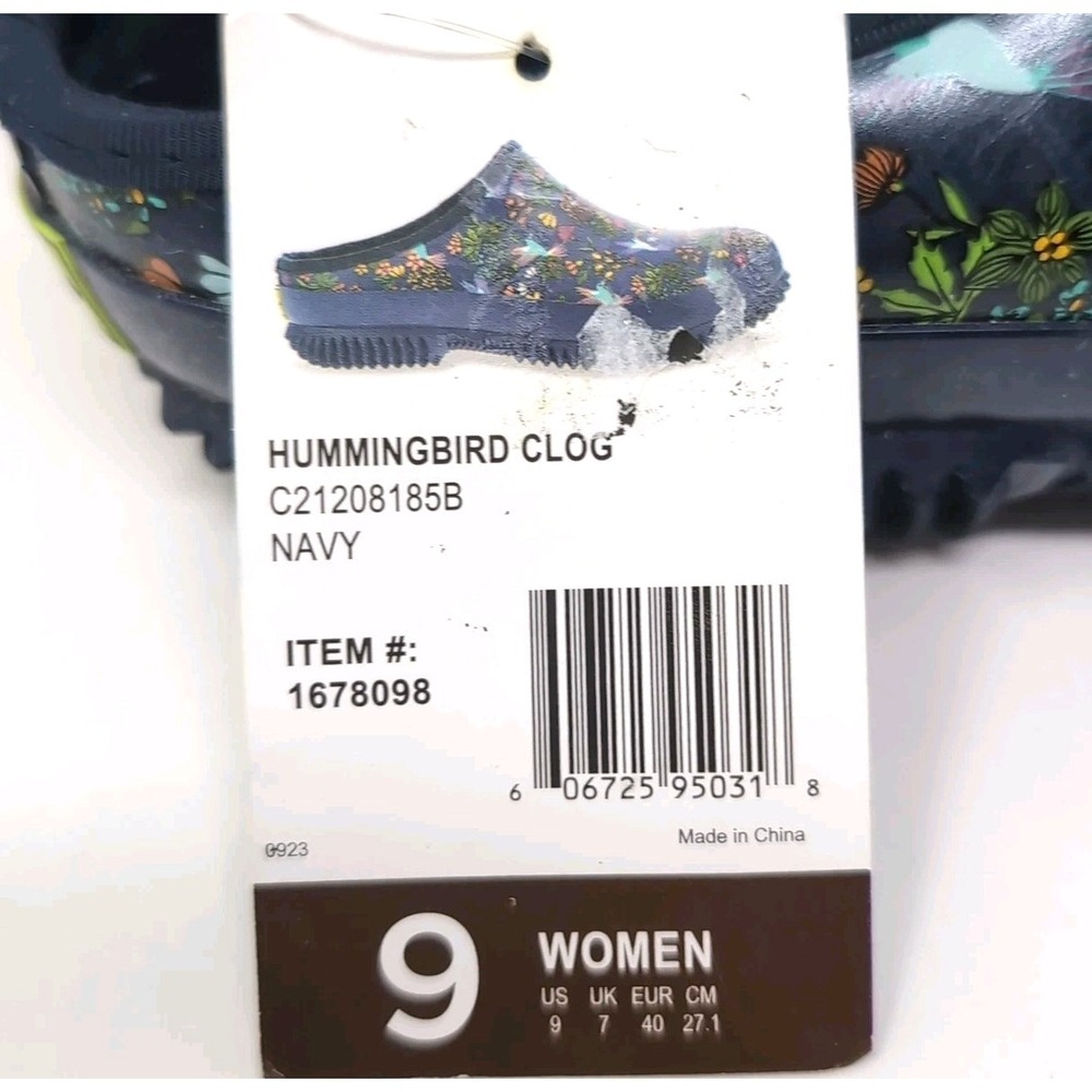 Western Chief Hummingbird Clog Rubber Slip-on Garden Shoes Womens 9 Navy NEW NWT - Picture 10 of 10